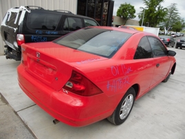2001 HONDA CIVIC LX RED 2DR 1.7L AT A17572